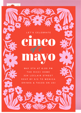 'Festive Florals' Cinco de Mayo Invitation