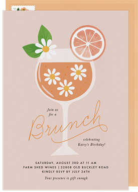 'Daisy Brunch' Adult Birthday Invitation