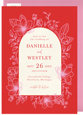 'Delicate Floral Arch' Wedding Invitation