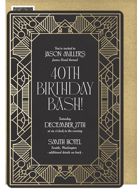 'Modern Royale' Adult Birthday Invitation