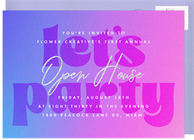 'Glitter Gradient' Open House Invitation