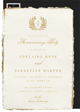 'Classic Laurel Wreath' Anniversary Party Invitation