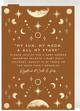 'Sun, Moon & Stars' Baby Shower Invitation