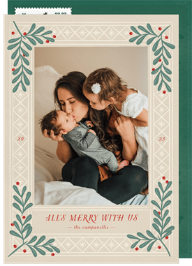 'Mistletoe Frame' Holiday Greetings Card