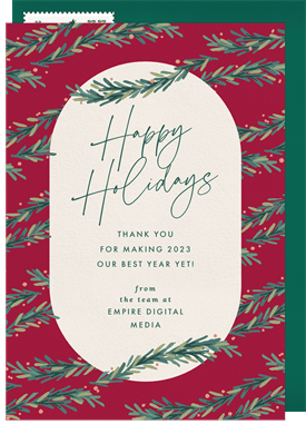 'Garland Greenery' Business Holiday Greetings Card