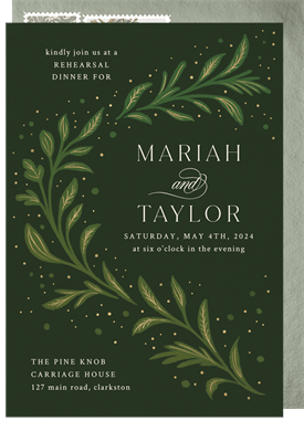 'Sweeping Vines' Rehearsal Dinner Invitation