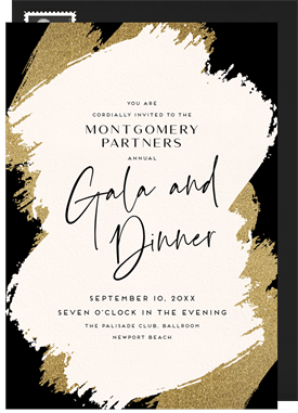 'Luxe Glitter Strokes' Gala Invitation