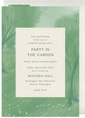 'Painted Grove' Garden party Invitation