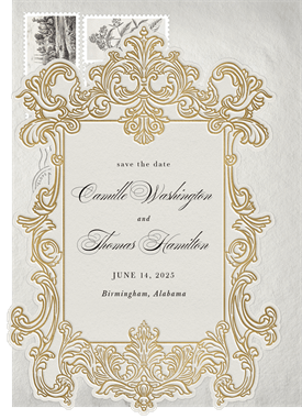 'Opulent Baroque Frame' Wedding Save the Date