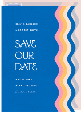 'Abstract Beach' Wedding Save the Date