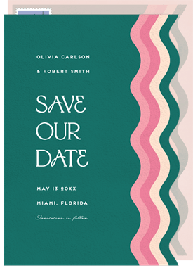 'Abstract Beach' Wedding Save the Date