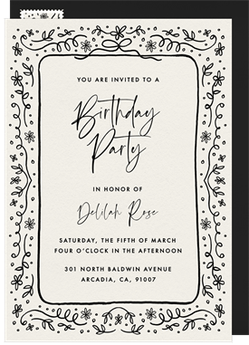 'Boho Garden Whimsy' Adult Birthday Invitation