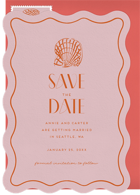 'Wavy Seashell' Wedding Save the Date