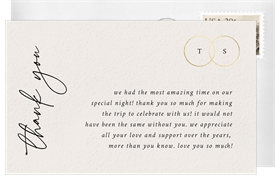 'Forever Rings' Wedding Thank You Note