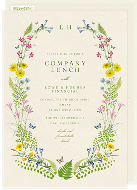 'Wildflower Laurels' Business Invitation