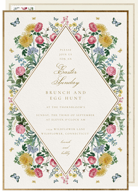 'Romantic Spring Florals' Easter Invitation