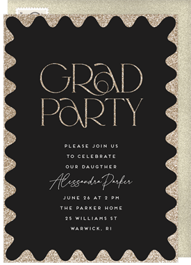 'Glitter Ric Rac' Graduation Invitation