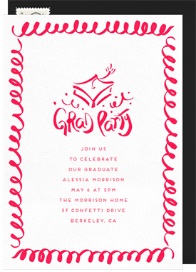 'Confetti Swirls' Graduation Invitation