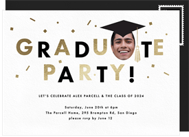 'Confetti Grad' Graduation Invitation