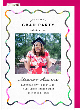 'Vibrant Wiggle' Graduation Invitation