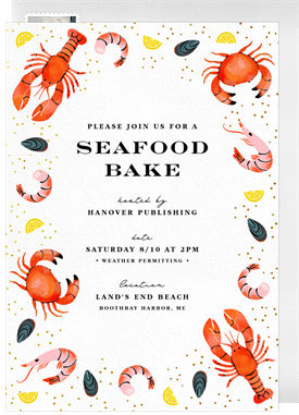 'Crustaceans Galore' Dinner Invitation