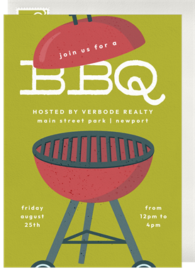 'Classic BBQ Grill' Business Invitation