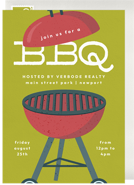 'Classic BBQ Grill' Company Retreat Invitation