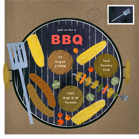 'Sizzling BBQ' Company Retreat Invitation