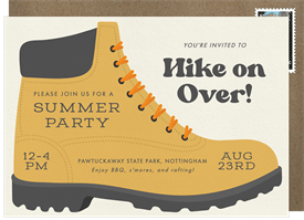 'Lace Up Your Boots' Summer Party Invitation