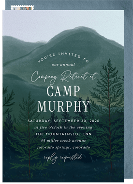 'Woodsy Retreat' Company Retreat Invitation