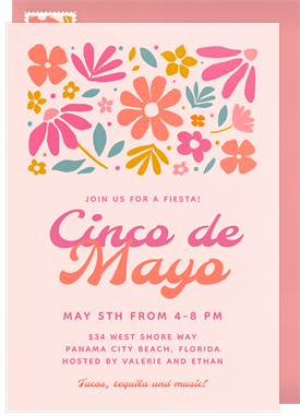 'Funky Florals' Cinco de Mayo Invitation