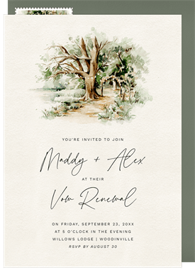 'Enchanted Arbor Trail' Vow Renewal Invitation