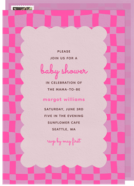 'Funky Plaid' Baby Shower Invitation