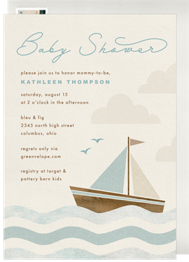 'Modern Sailboat' Baby Shower Invitation