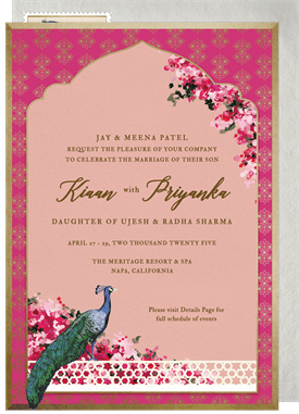 'Royal Peacock' Wedding Invitation