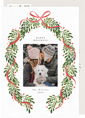 'Bow Wreath' Holiday Greetings Card