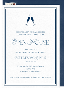 'Champagne Toast' Open House Invitation