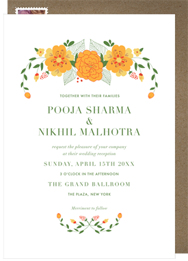 'Marigold Garland' Wedding Invitation