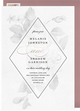 'Vintage Botanical' Wedding Invitation