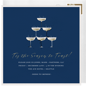 'Champagne Tier' Business Holiday Party Invitation