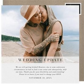 'Sheer Neutrals' Wedding Updates Invitation