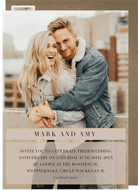 'Chic Overlay' Anniversary Party Invitation