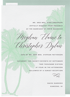 'Palm Tree Trio' Wedding Invitation