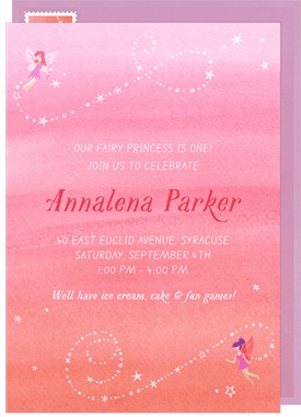 'Dancing Fairies' Kids Birthday Invitation