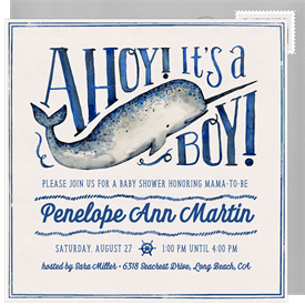 'Ahoy It's a Boy' Baby Shower Invitation