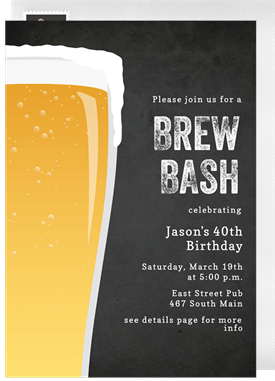 'Brew Bash' Adult Birthday Invitation