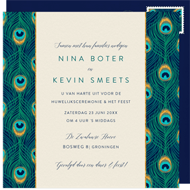 'Peacock Frame' Wedding Invitation