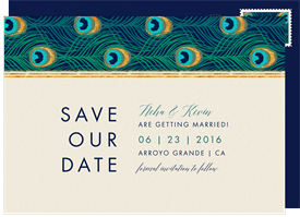 'Peacock Frame' Wedding Save the Date