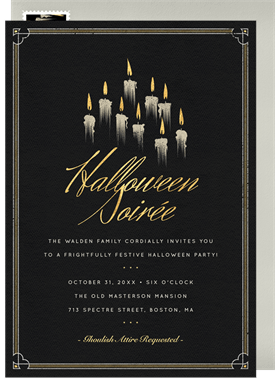 'Flickering Flame' Halloween Invitation