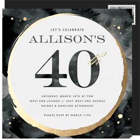 '40th Circlet' Adult Birthday Invitation